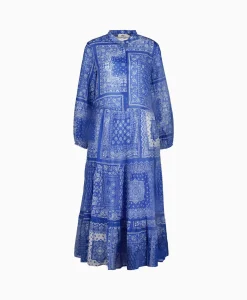 New Maxi Jurk Mila Long 212344 Blauw Dessin Dames Jurken
