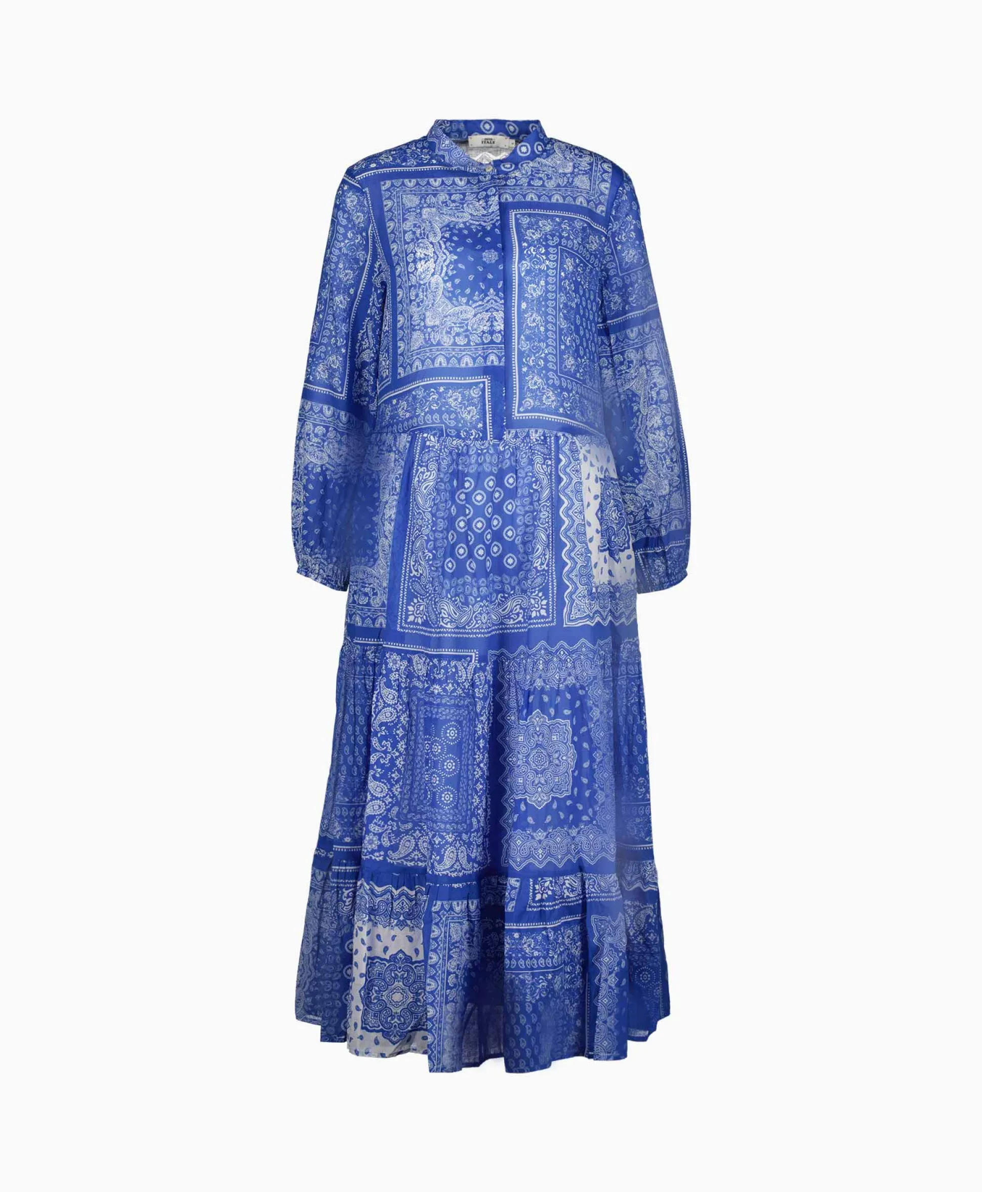 New Maxi Jurk Mila Long 212344 Blauw Dessin Dames Jurken