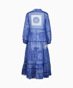 New Maxi Jurk Mila Long 212344 Blauw Dessin Dames Jurken