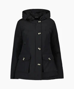 Store Gewatteerde Jas 4 Pocket Parka Zwart Dames Jassen