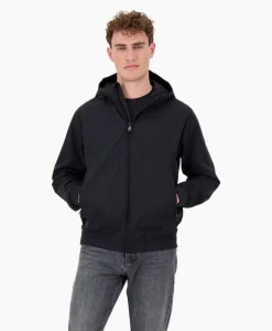 Online Jack Hooded Four-Fay Stretch Zwart Heren Jassen