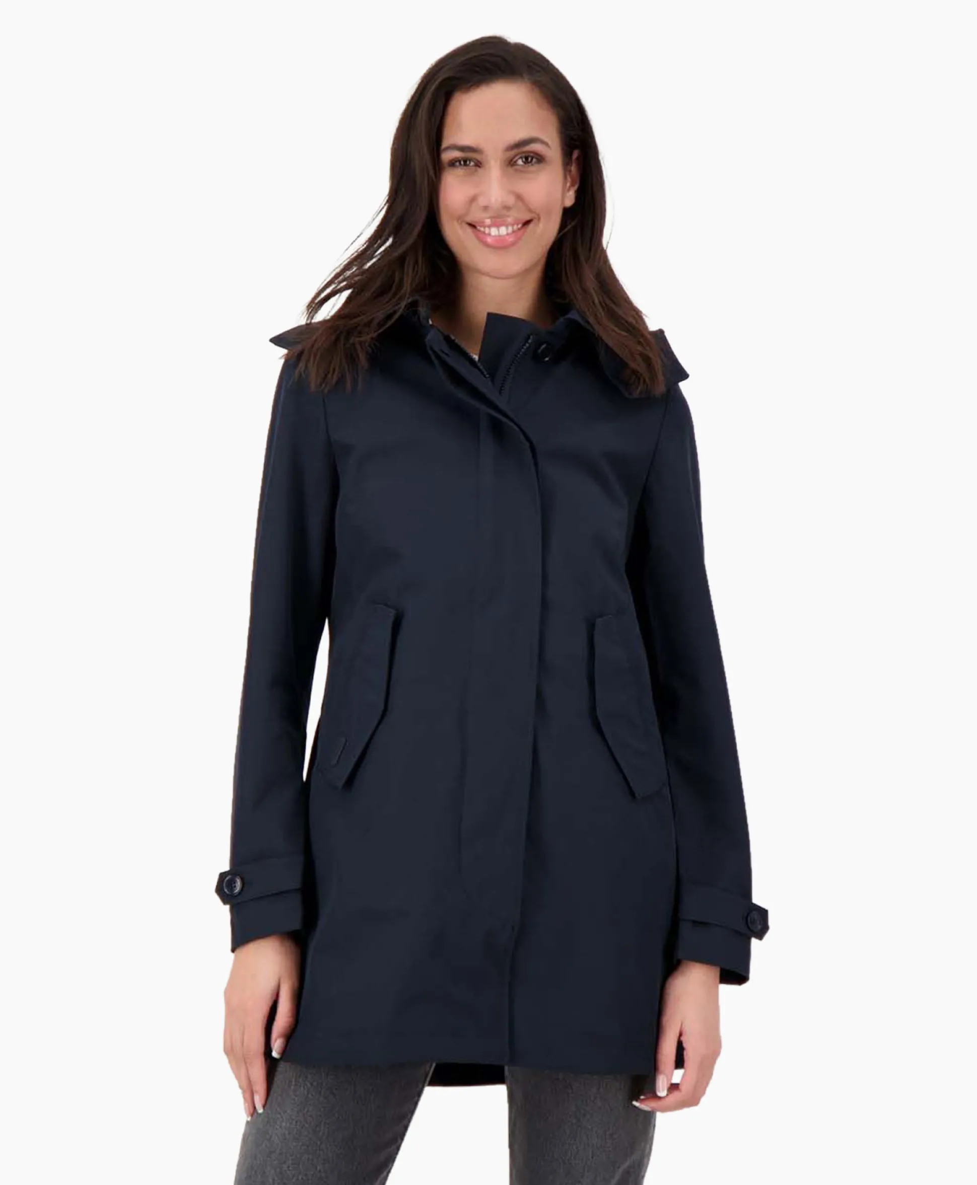 Shop Parka Long Technical Shell Donker Blauw Dames Jassen