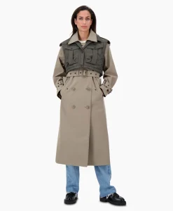 Shop Trenchcoat Body Warmer Trench Khaki Dames Jassen