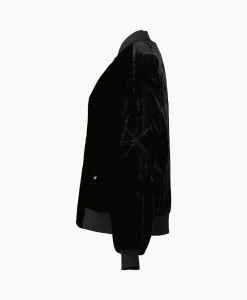 Cheap Bomberjack Ladies Woven Oversized Velvet Zwart Dames Jassen