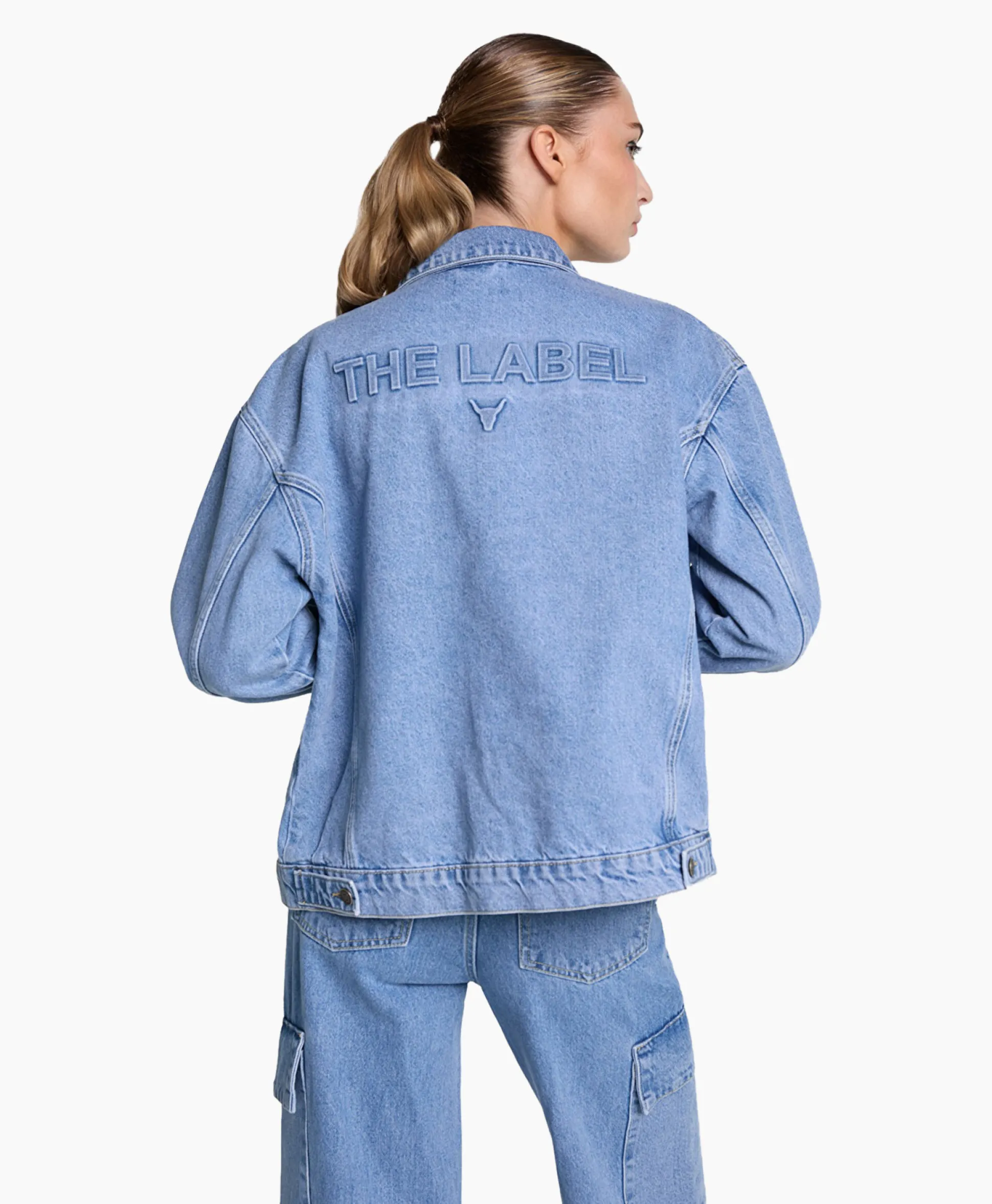New Jack Woven Denim Blauw Dames Jassen