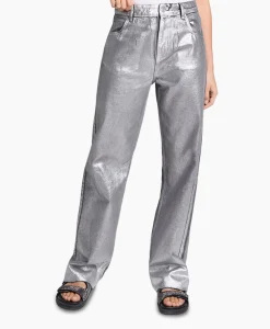Store Jeans Woven Silver Denim Zilver Dames Broeken
