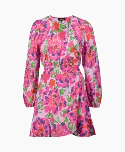 Hot Jurk Ladies Woven Painted Flower Broderie Dress Print + 2 Kleurig Dames Bruiloftskleding