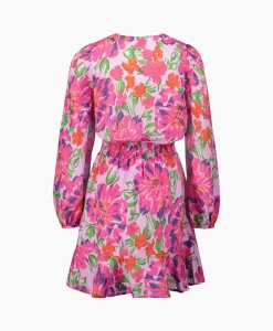 Hot Jurk Ladies Woven Painted Flower Broderie Dress Print + 2 Kleurig Dames Bruiloftskleding