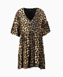 Fashion Jurk Ladies Woven Animal Dress Print + 2 Kleurig Dames Bruiloftskleding