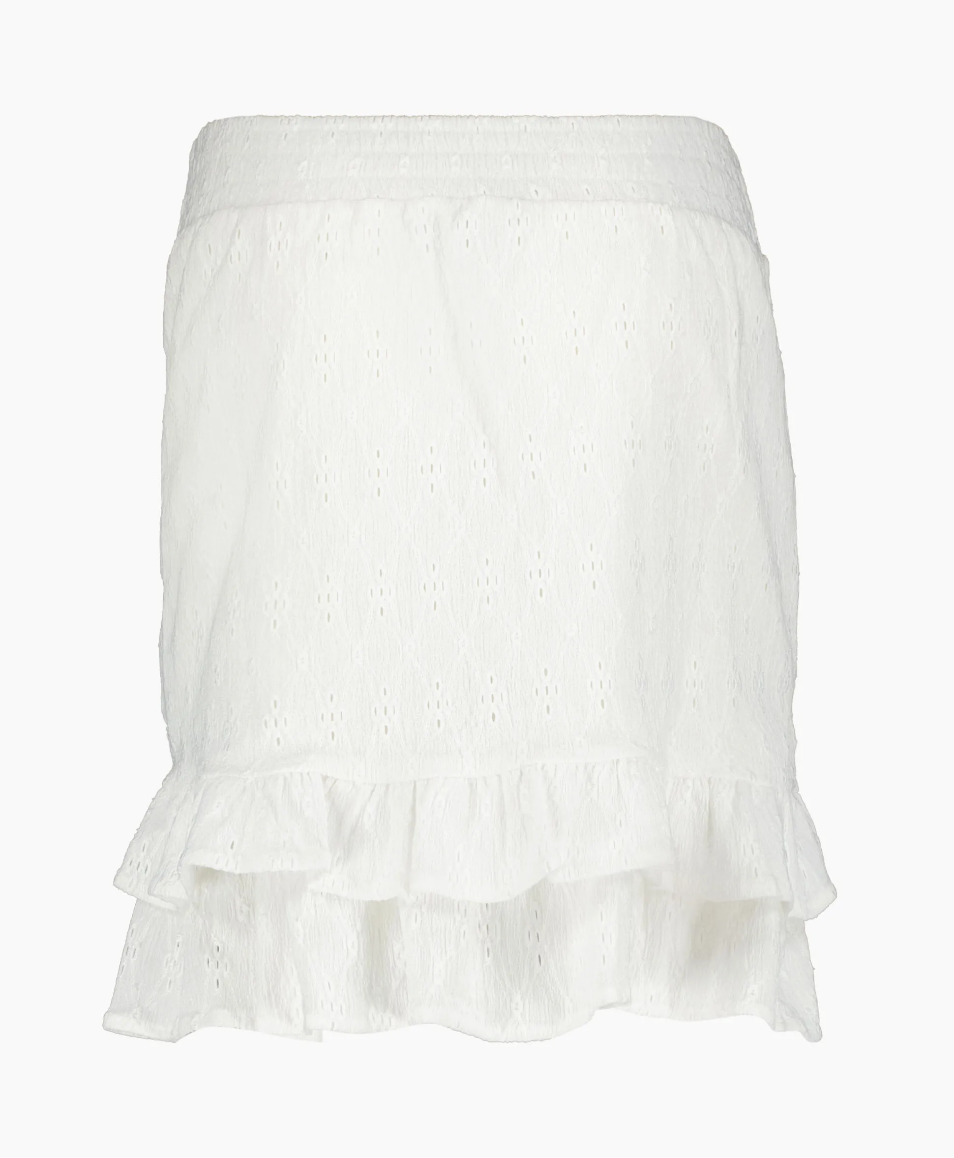Best Sale Minirok Knitted Jersey Broderie Skirt Off White Dames Rokken
