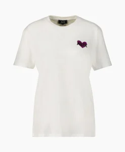 Outlet T-Shirt Korte Mouw Knitted Alix Heart Off White Dames T-Shirts & Tops