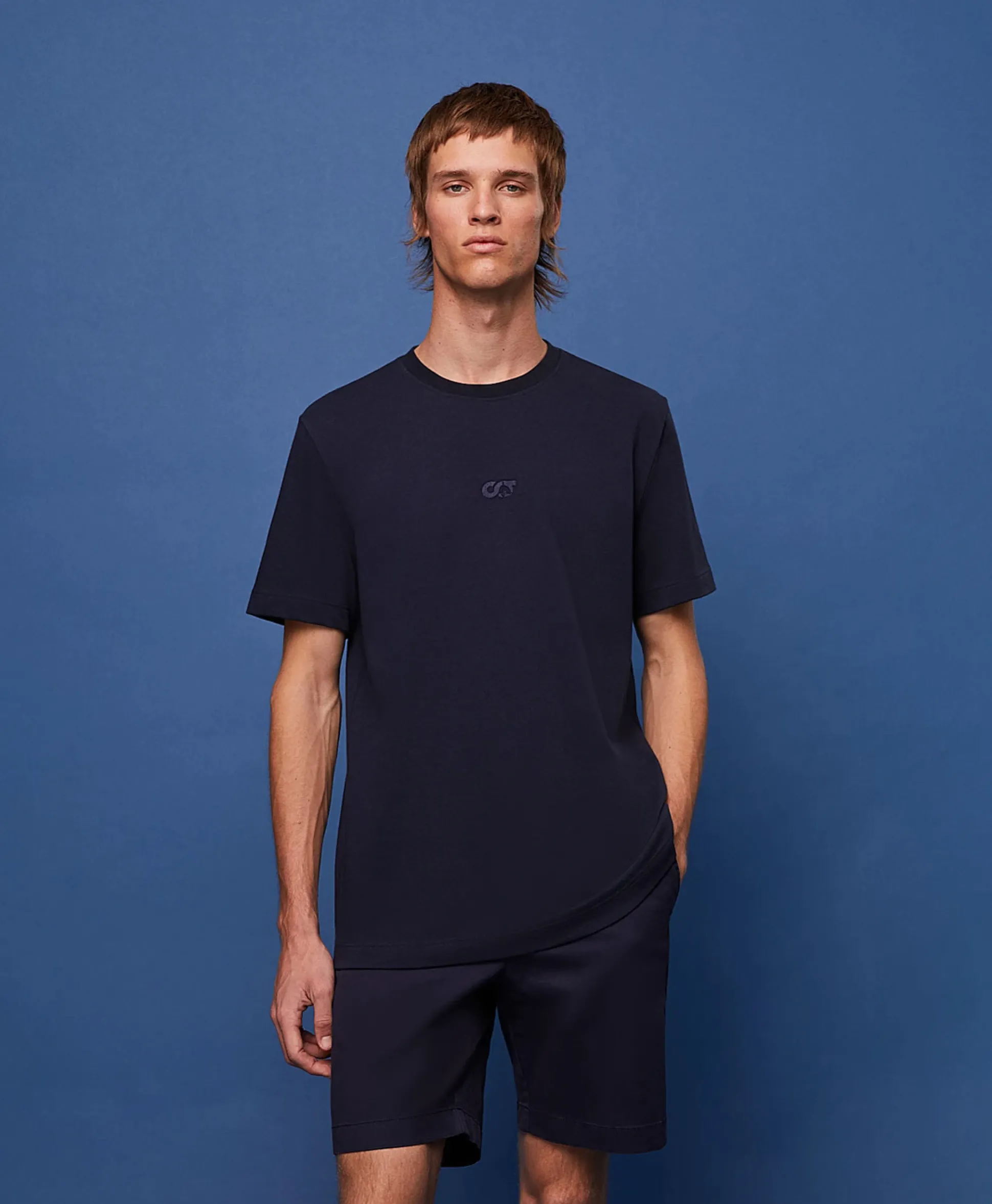 Best Sale T-Shirt Korte Mouw Ata Janso Blauw Heren T-Shirts