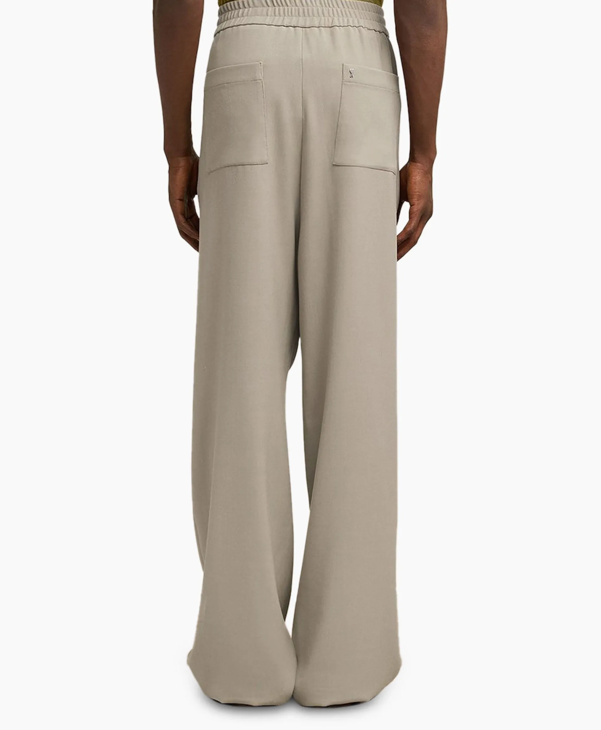 New Broek Elastic Waist Taupe Heren Broeken