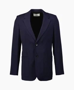 Flash Sale Jack Two Buttons Wool Viscose Twill Donker Blauw Heren Jassen