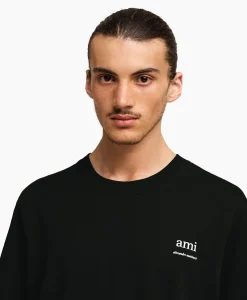 Cheap T-Shirt Korte Mouw Ami Am Zwart Heren T-Shirts