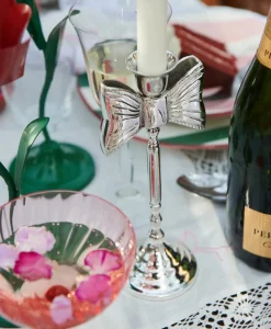 Online Accessoires Lady Bow Candle Holder Zilver Lifestyle Lifestyle