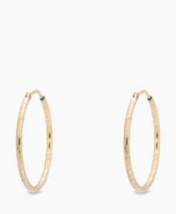 Flash Sale Oorbellen Hammered Plain Hoop Earrings Xl Silver G Goud Dames Sieraden