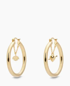 Hot Oorbellen Love Story Hoop Earrings Silver Goldplat Goud Dames Sieraden