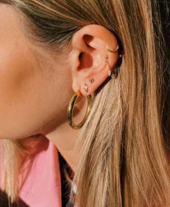 Best Sale Oorbellen Round Plain Hoop Earrings Silver Goldpla Goud Dames Sieraden