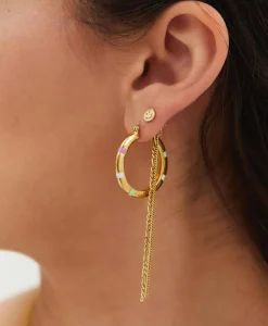 Cheap Oorbellen Single Smiley Stud Silver Goldplated Goud Dames Sieraden