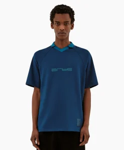 Sale T-Shirt Korte Mouw Sport Fleece Arte Chest Contras Donker Blauw Heren T-Shirts