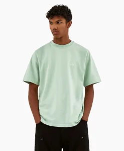 Best Sale T-Shirt Korte Mouw Circle Runner Back Print Groen Heren T-Shirts