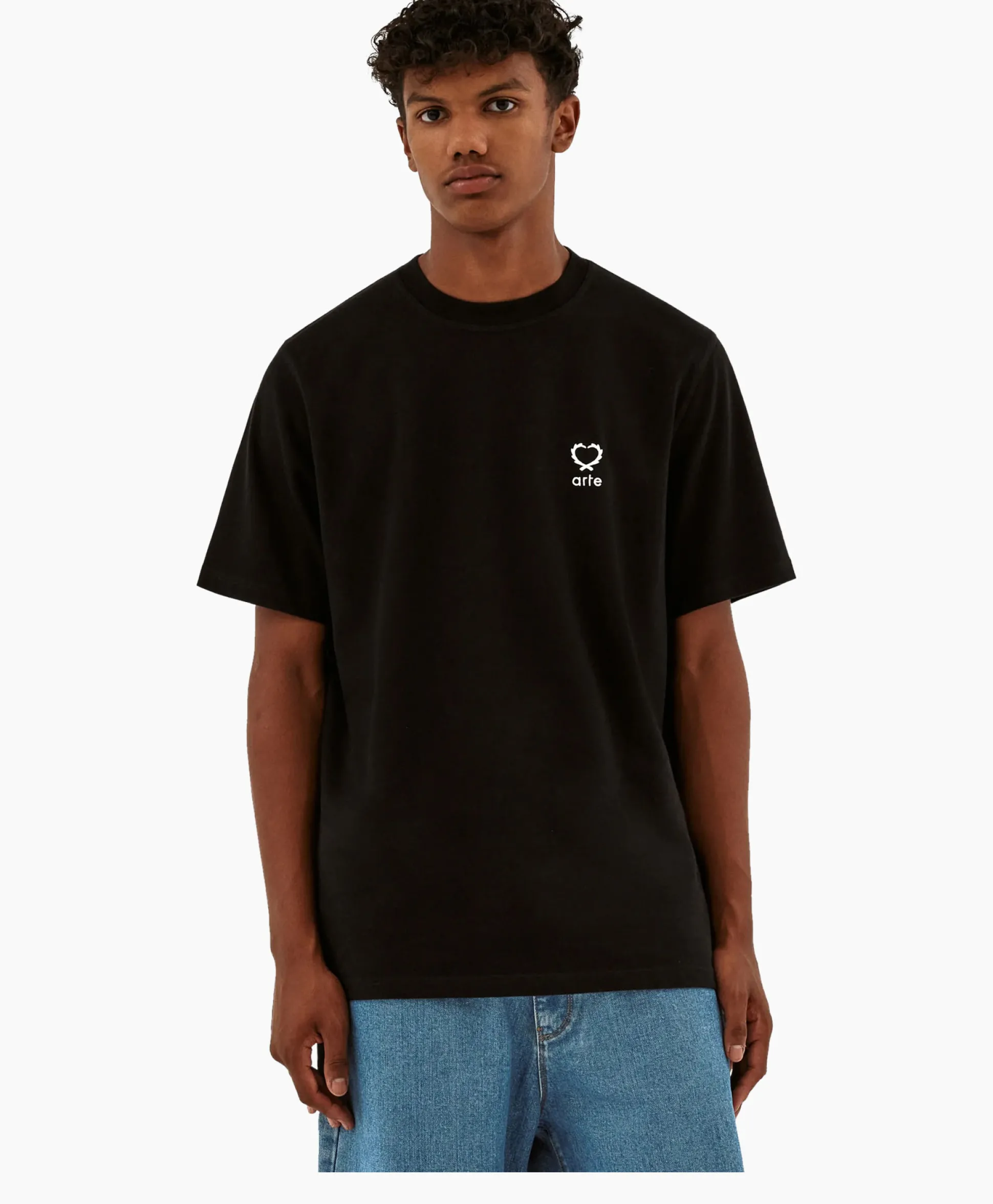 Store T-Shirt Korte Mouw Hearts Leaves Arte Logo Chest Zwart Heren T-Shirts