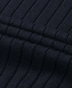 Best Sale Pullover Rib Zip Polos Ls Donker Blauw Heren Truien