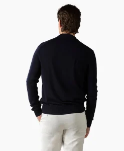 New Pullover Buttonless Polo L Donker Blauw Heren Truien