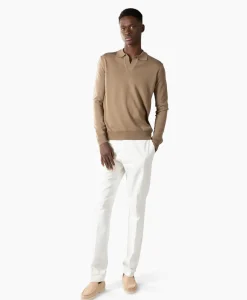 Best Pullover Buttonless Polo L Taupe Heren Truien