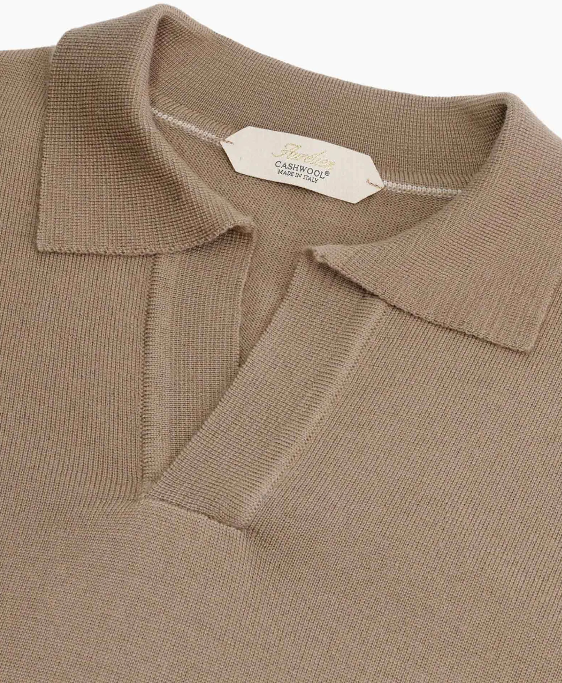 Best Pullover Buttonless Polo L Taupe Heren Truien
