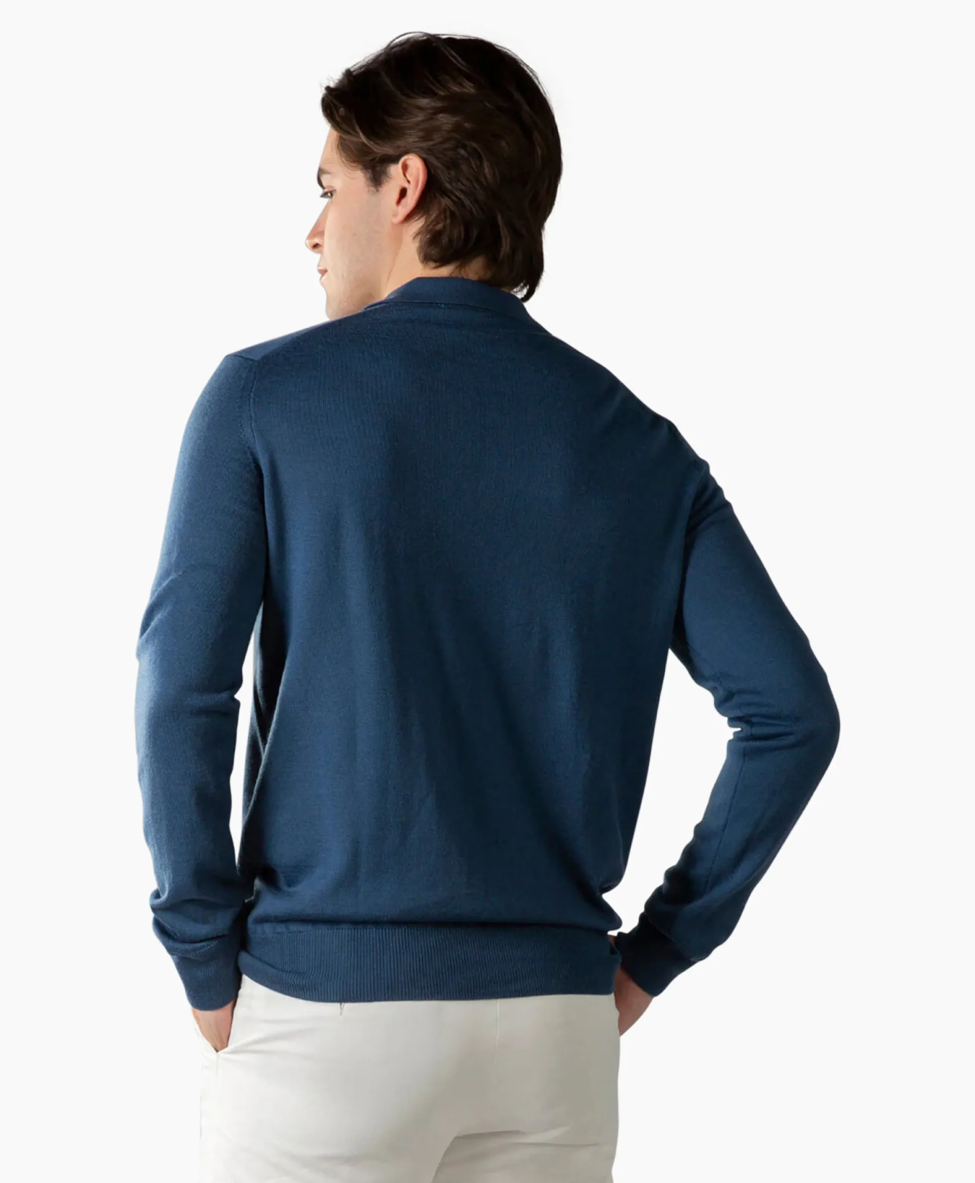 Cheap Pullover Buttonless Polo L Blauw Heren Truien
