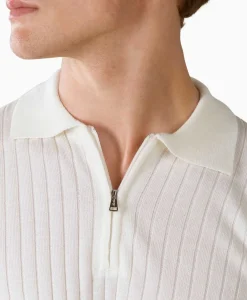 New Pullover Rib Zip Polos Ls Ivoor / Naturel Heren Truien