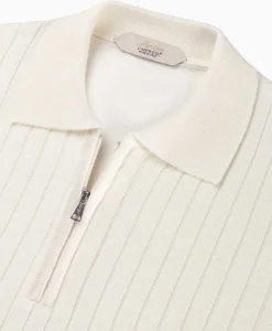 New Pullover Rib Zip Polos Ls Ivoor / Naturel Heren Truien