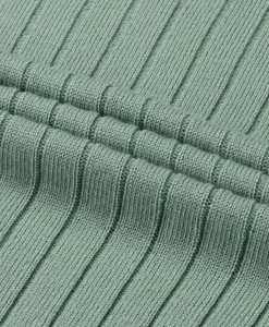 Online Pullover Rib Zip Polos Ls Licht Groen Heren Truien