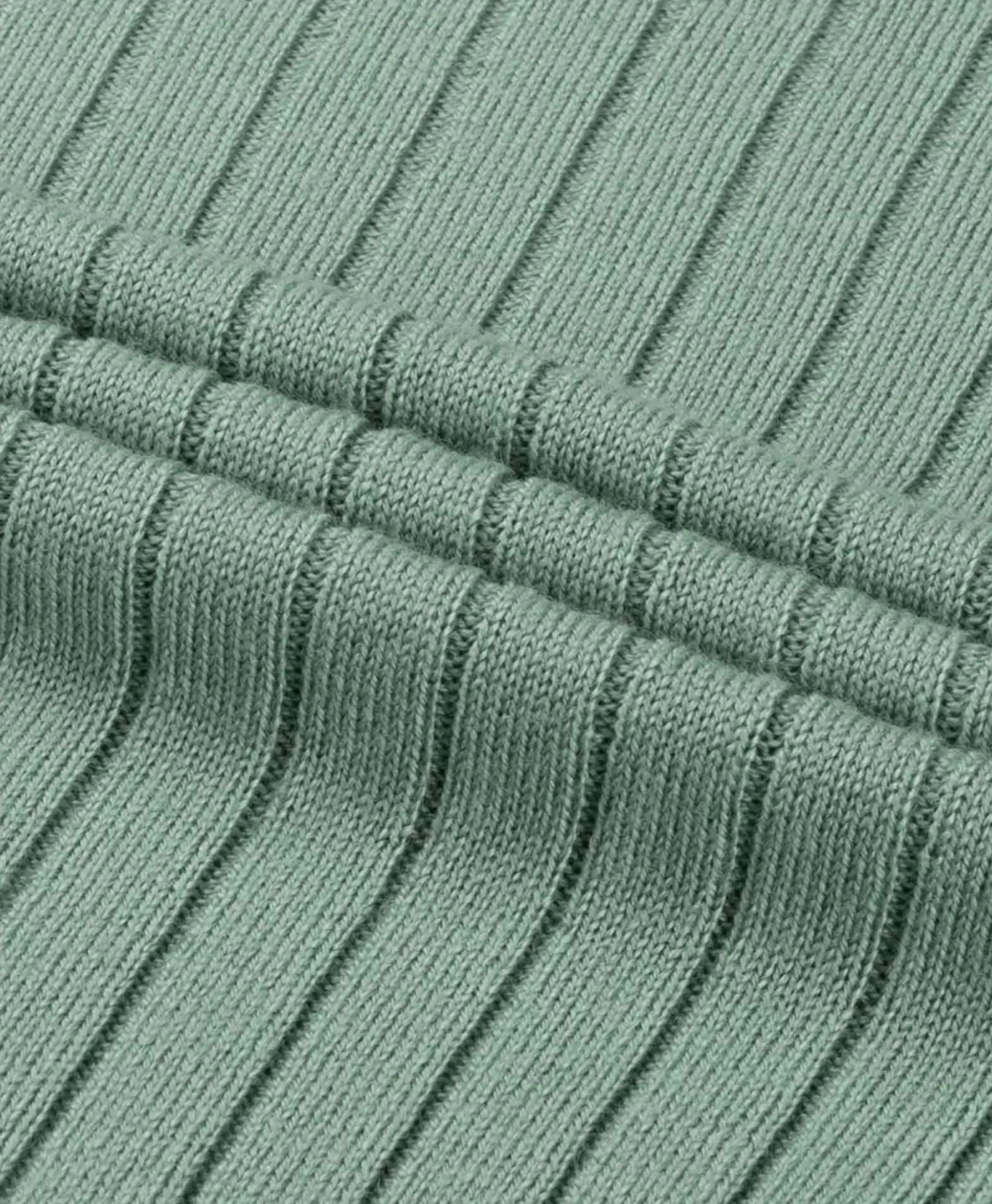 Online Pullover Rib Zip Polos Ls Licht Groen Heren Truien