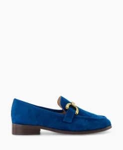 Hot Loafer Suede Blauw Dames Instappers