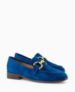 Hot Loafer Suede Blauw Dames Instappers