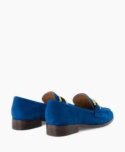 Hot Loafer Suede Blauw Dames Instappers