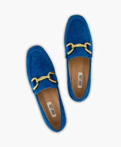 Hot Loafer Suede Blauw Dames Instappers