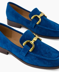 Hot Loafer Suede Blauw Dames Instappers