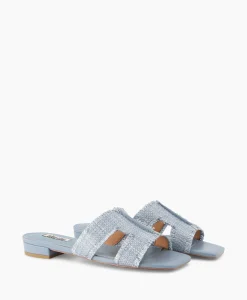 Cheap Sandaal Zonder Hak Rafia Donker Bruin Dames Sandalen