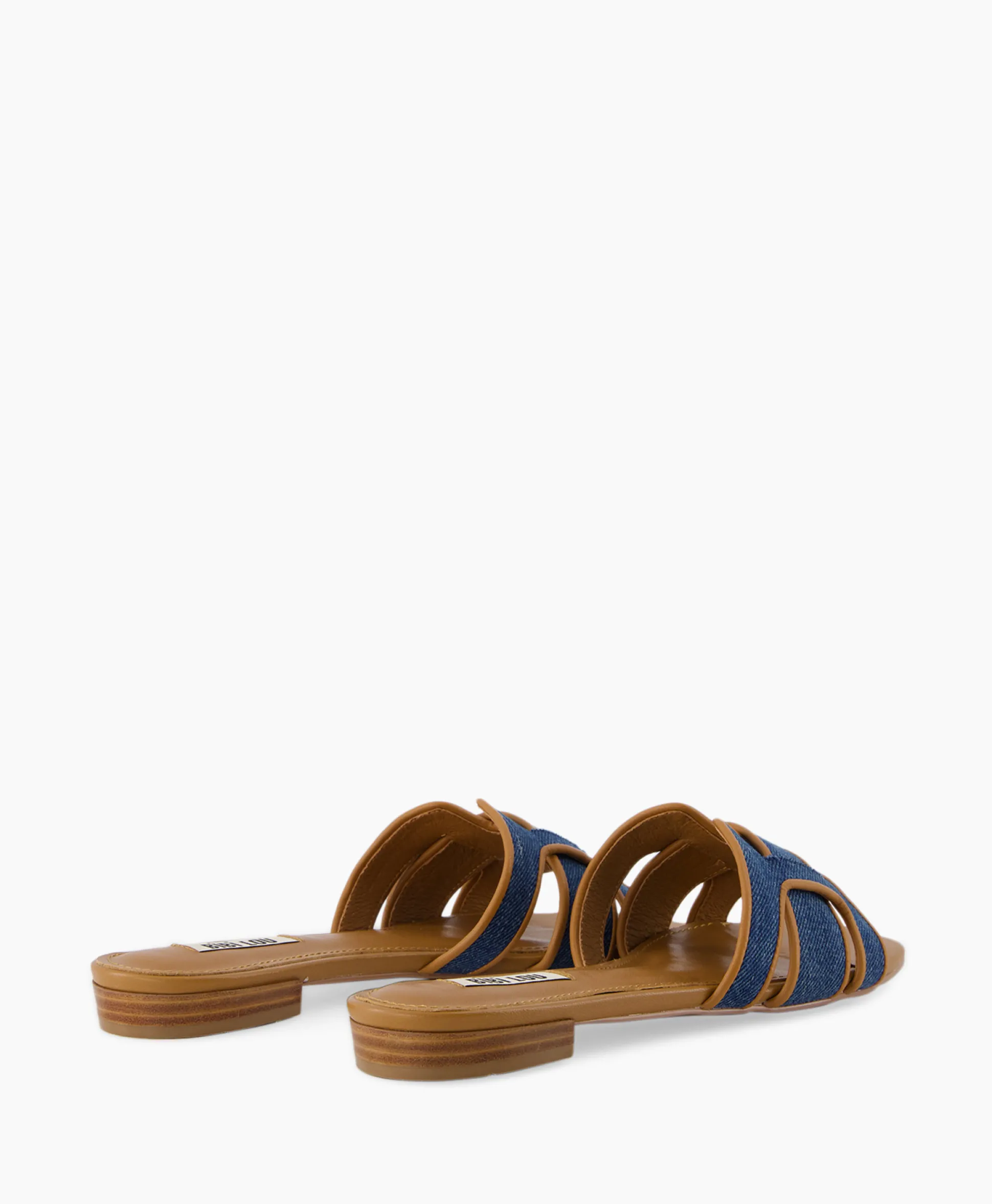 New Sandaal Zonder Hak Leather + Linnen Bruin Dames Sandalen