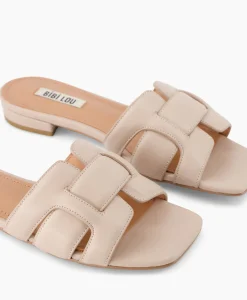 Hot Sandaal Zonder Hak Leather Blauw Dames Sandalen