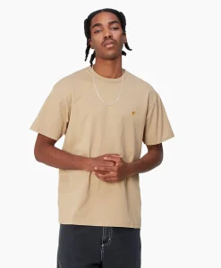 Cheap T-Shirt Korte Mouw S/S Chase Beige Heren T-Shirts