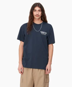 Online T-Shirt Korte Mouw S/S Less Troubles Blauw Heren T-Shirts