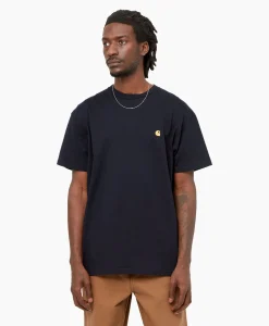 Outlet T-Shirt Korte Mouw S/S Chase Donker Blauw Heren T-Shirts