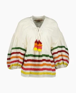 Flash Sale Blouse Liberty Embroidered Off White Dames Blouses