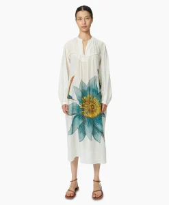 Sale Maxi Jurk Daisy Embroidered Blauw Dames Bruiloftskleding