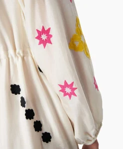 Clearance Maxi Jurk Gypsy Embroidered Ecru Dames Bruiloftskleding